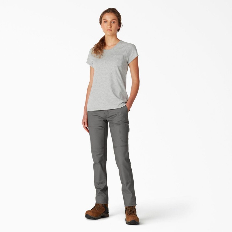 Grey Dickies FLEX DuraTech Straight Fit Women's Pants | 692-FHPICV