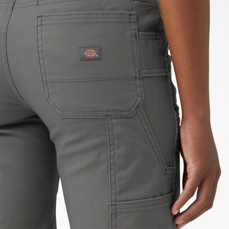 Grey Dickies FLEX DuraTech Straight Fit Women's Shorts | 961-AMWKSP