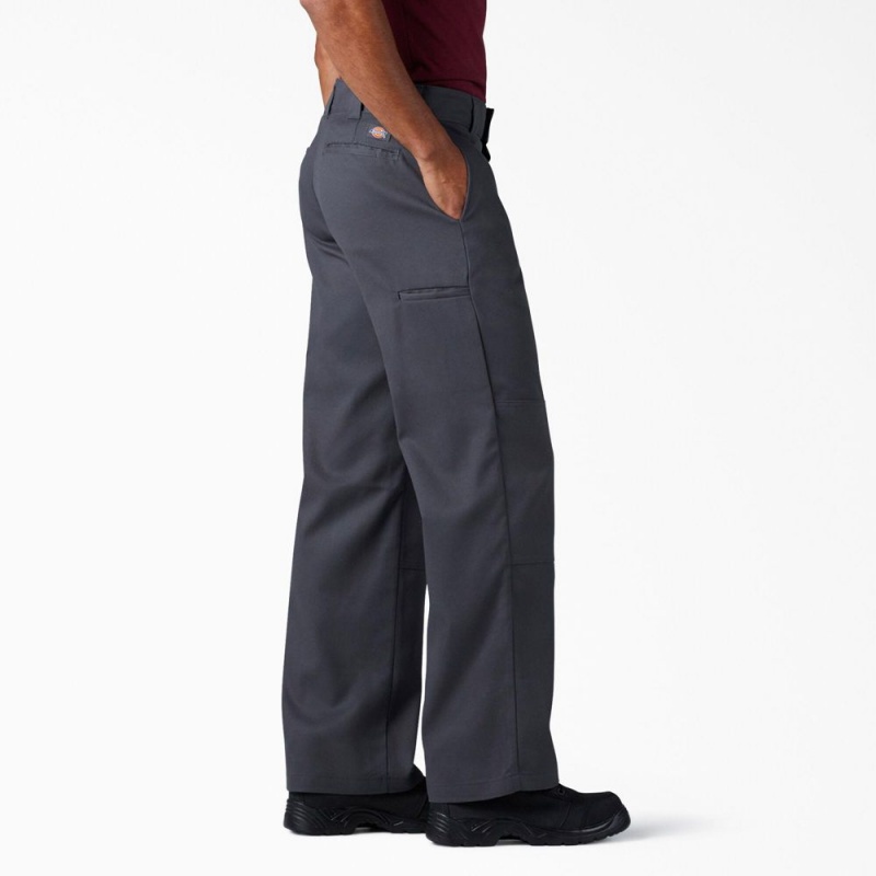 Grey Dickies FLEX Loose Fit Double Knee Men's Work Pants | 284-GJQIZW