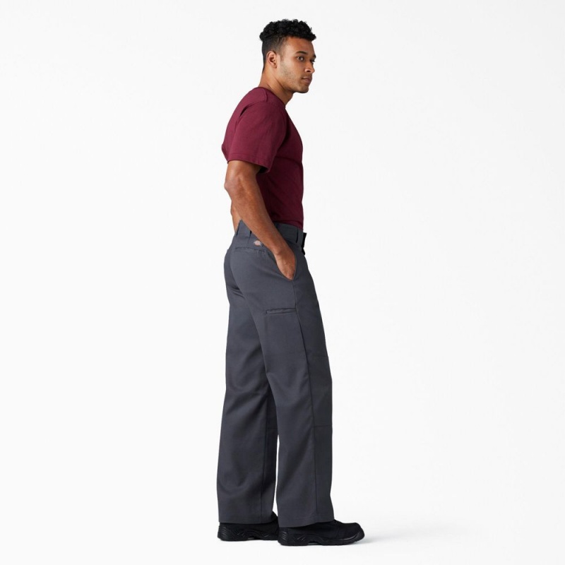 Grey Dickies FLEX Loose Fit Double Knee Men's Work Pants | 284-GJQIZW