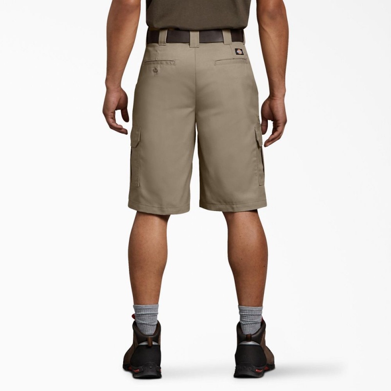 Grey Dickies FLEX Regular Fit Cargo Men's Shorts | 246-TFHJWP