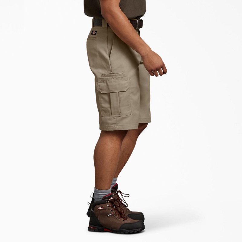 Grey Dickies FLEX Regular Fit Cargo Men's Shorts | 246-TFHJWP