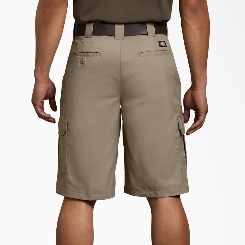 Grey Dickies FLEX Regular Fit Cargo Men's Shorts | 246-TFHJWP