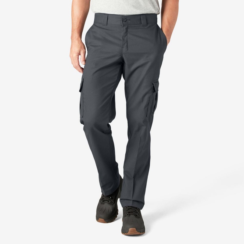 Grey Dickies FLEX Regular Fit Men\'s Cargo Pants | 927-TGNEAI