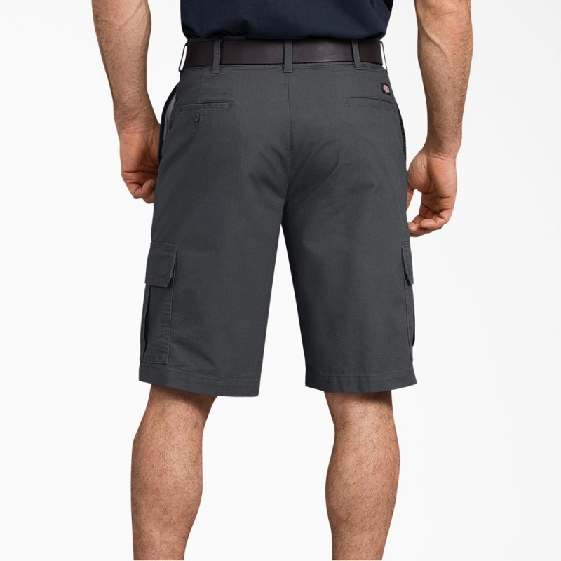 Grey Dickies FLEX Regular Fit Ripstop Cargo Men's Shorts | 643-PDBCYX