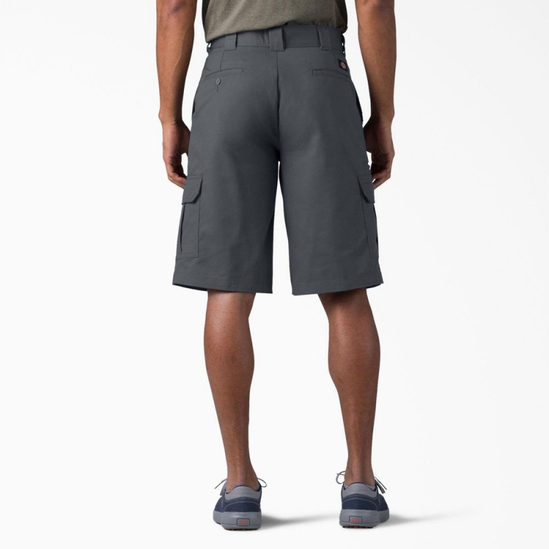 Grey Dickies FLEX Relaxed Fit Cargo Men's Shorts | 146-NWTZHP