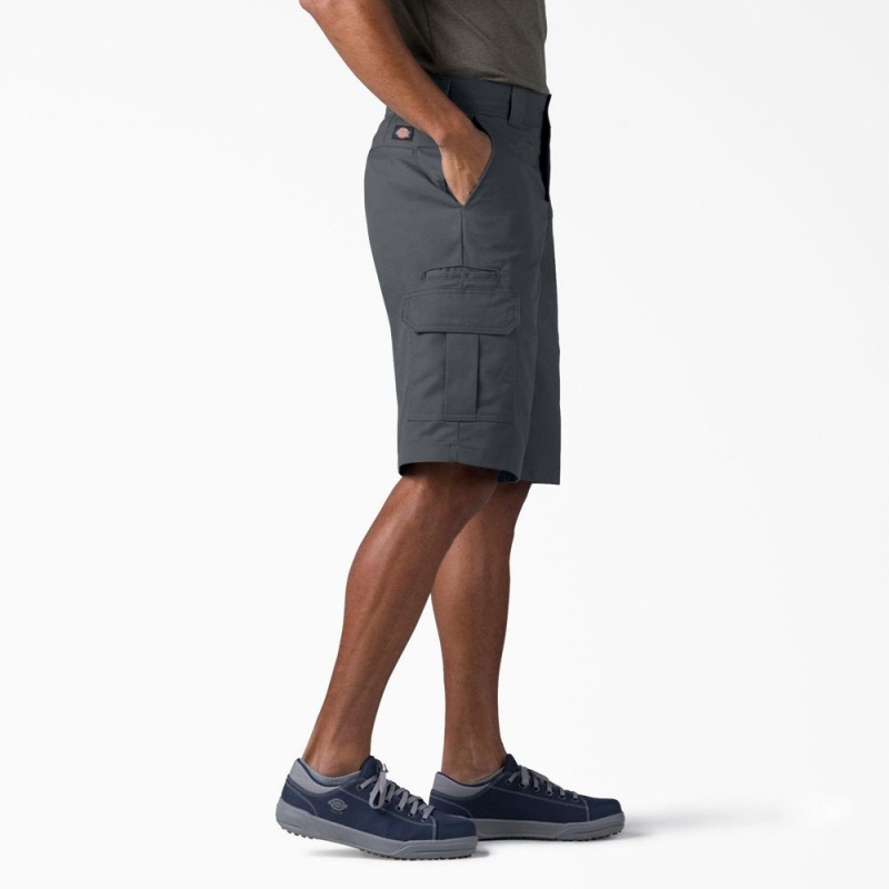 Grey Dickies FLEX Relaxed Fit Cargo Men's Shorts | 146-NWTZHP