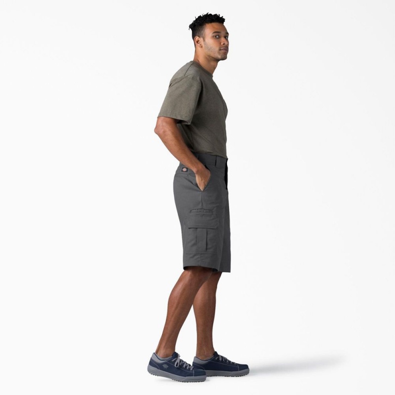 Grey Dickies FLEX Relaxed Fit Cargo Men's Shorts | 146-NWTZHP