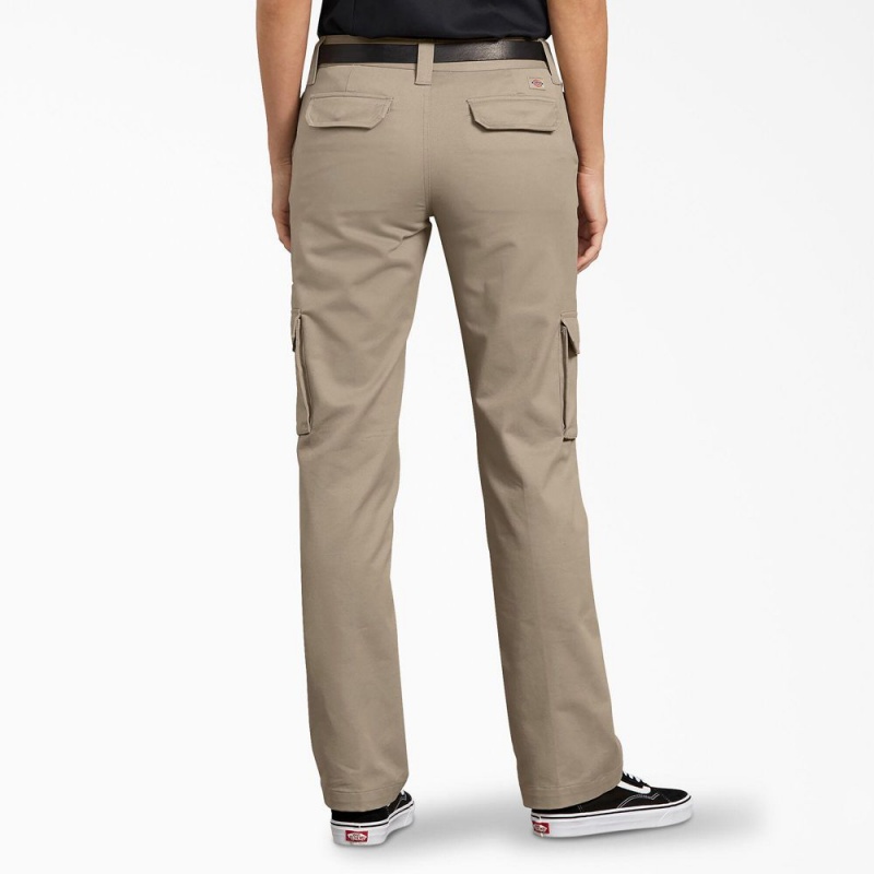 Grey Dickies FLEX Relaxed Fit Women's Cargo Pants | 236-HXFDVG