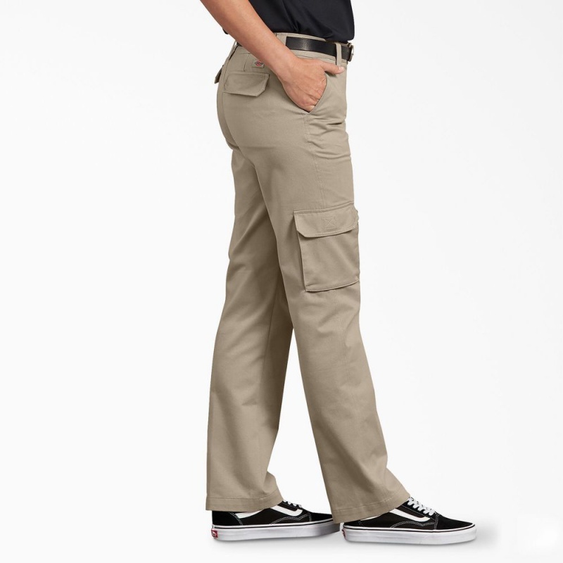 Grey Dickies FLEX Relaxed Fit Women's Cargo Pants | 236-HXFDVG