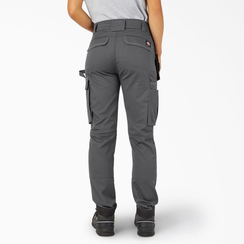 Grey Dickies FLEX Relaxed Fit Women's Work Pants | 204-KTFRZC