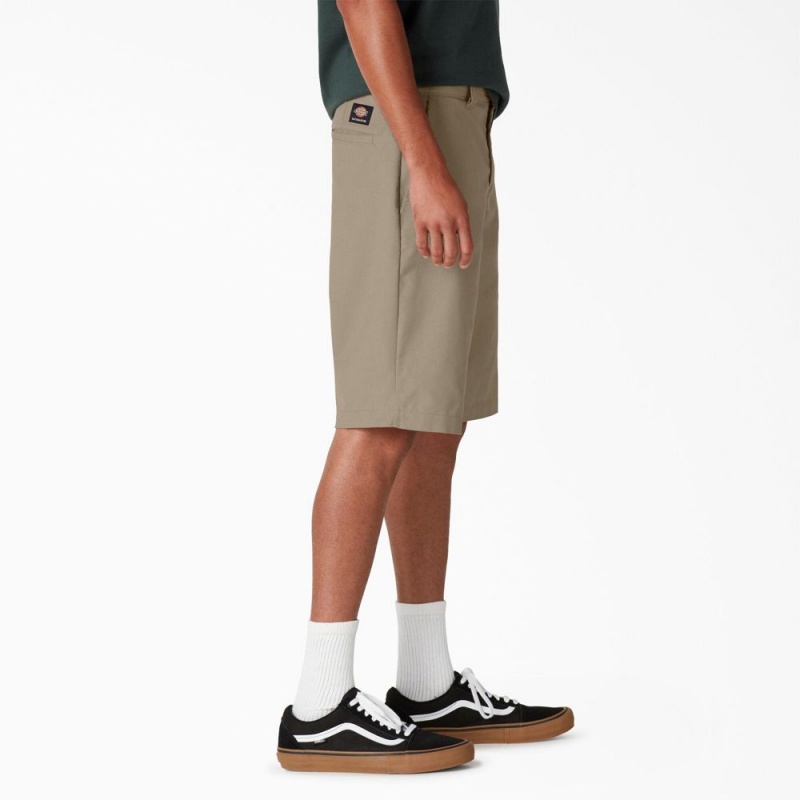 Grey Dickies FLEX Skateboarding Slim Fit Men's Shorts | 980-WKRVUP