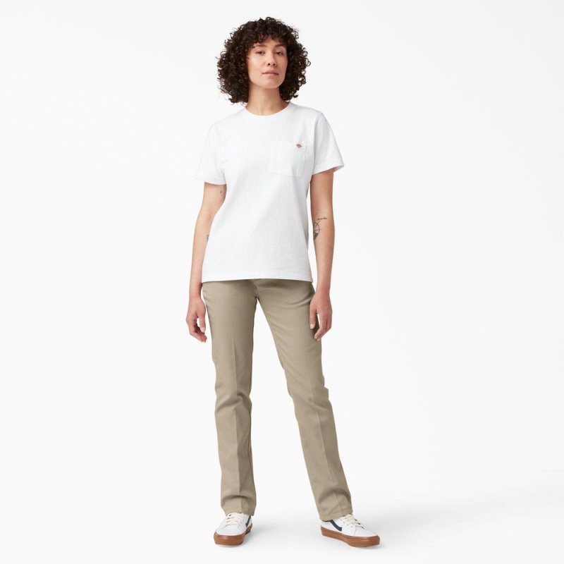 Grey Dickies FLEX Slim Fit Women's Pants | 786-QXSZUA