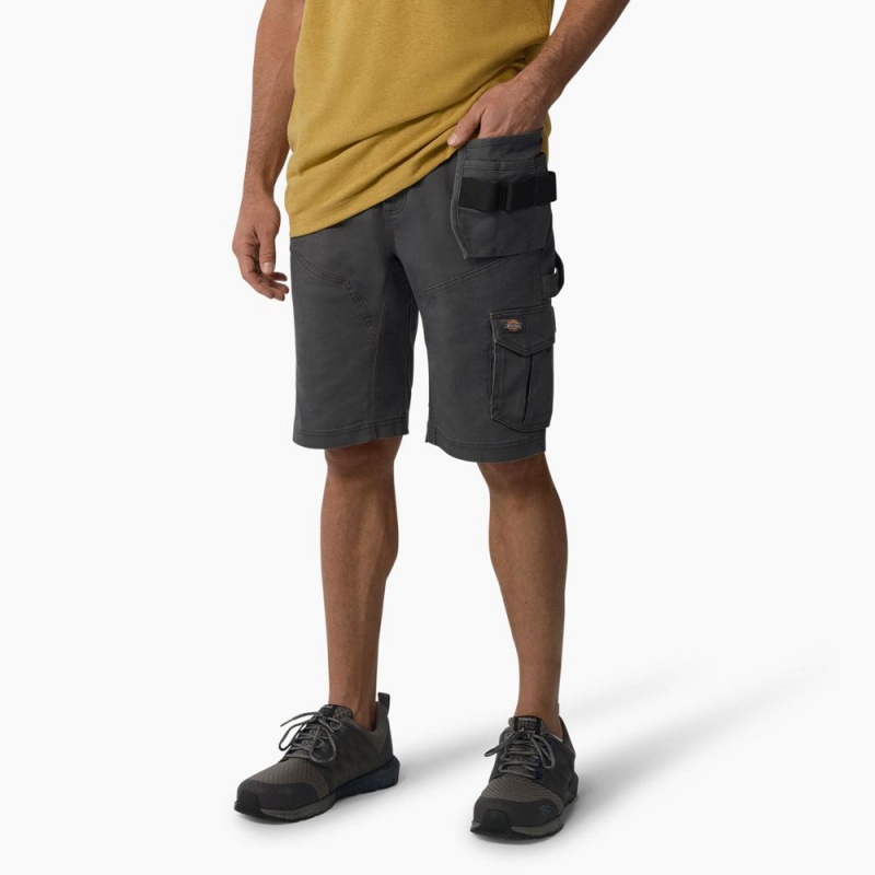 Grey Dickies FLEX Temp-iQ® 365 Regular Fit Tech Duck Men's Shorts | 675-GJFCBI