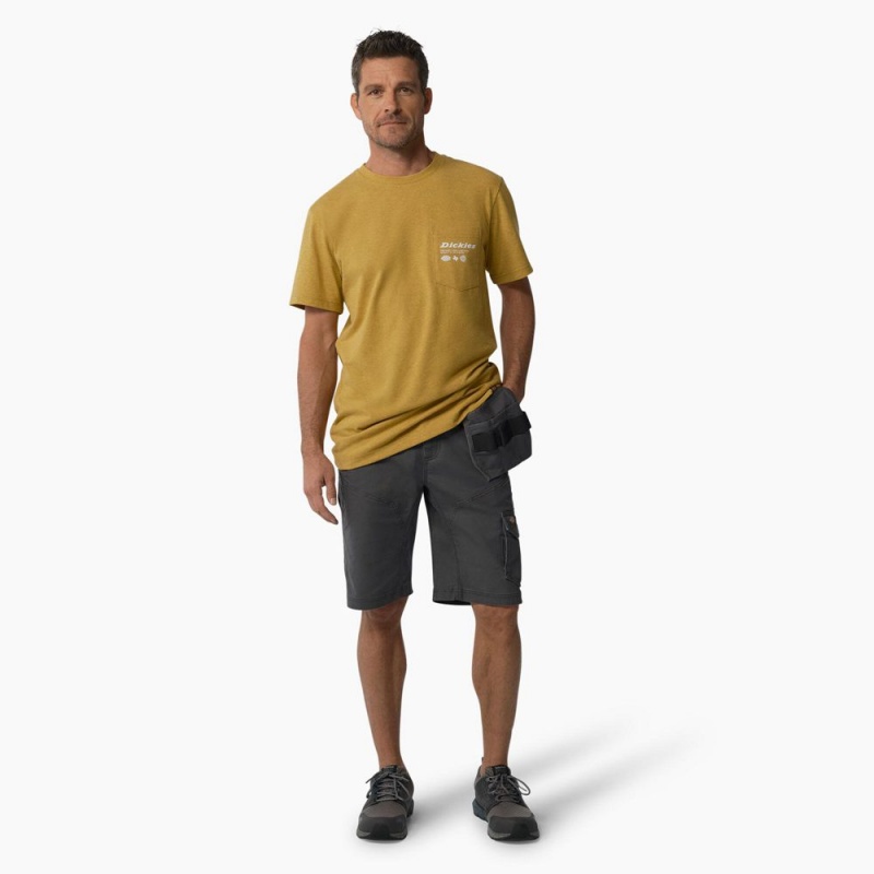 Grey Dickies FLEX Temp-iQ® 365 Regular Fit Tech Duck Men's Shorts | 675-GJFCBI