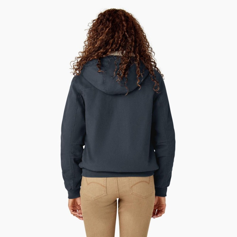 Grey Dickies Fleece Lined Duck Canvas Women's Jacket | 716-SCTNPZ