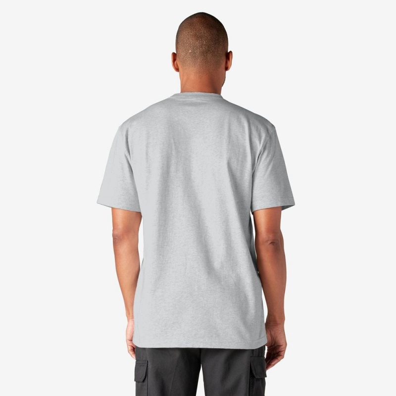 Grey Dickies Heavyweight Short Sleeve Pocket Men's T-Shirt | 218-VKFZPC