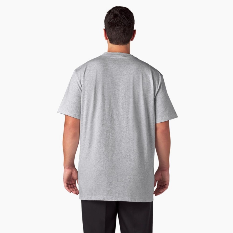 Grey Dickies Heavyweight Short Sleeve Pocket Men's T-Shirt | 218-VKFZPC