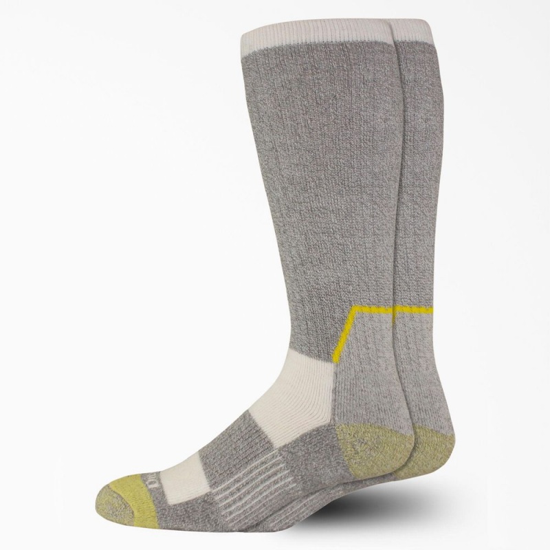 Grey Dickies KEVLAR® Crew 2-Pack Men\'s Socks | 895-YWPKMQ