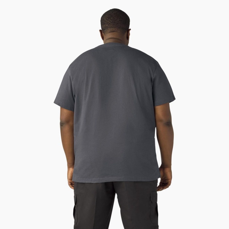 Grey Dickies Lightweight Short Sleeve Pocket Men's T-Shirt | 802-UZFRKB