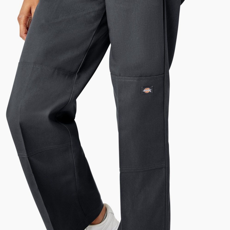 Grey Dickies Loose Fit Double Knee Women's Work Pants | 760-BEKWZO