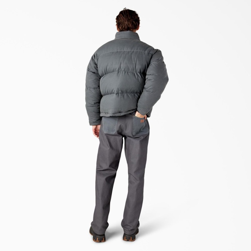 Grey Dickies Lucas Fully Waxed Puffer Men's Jacket | 413-NXVLEI