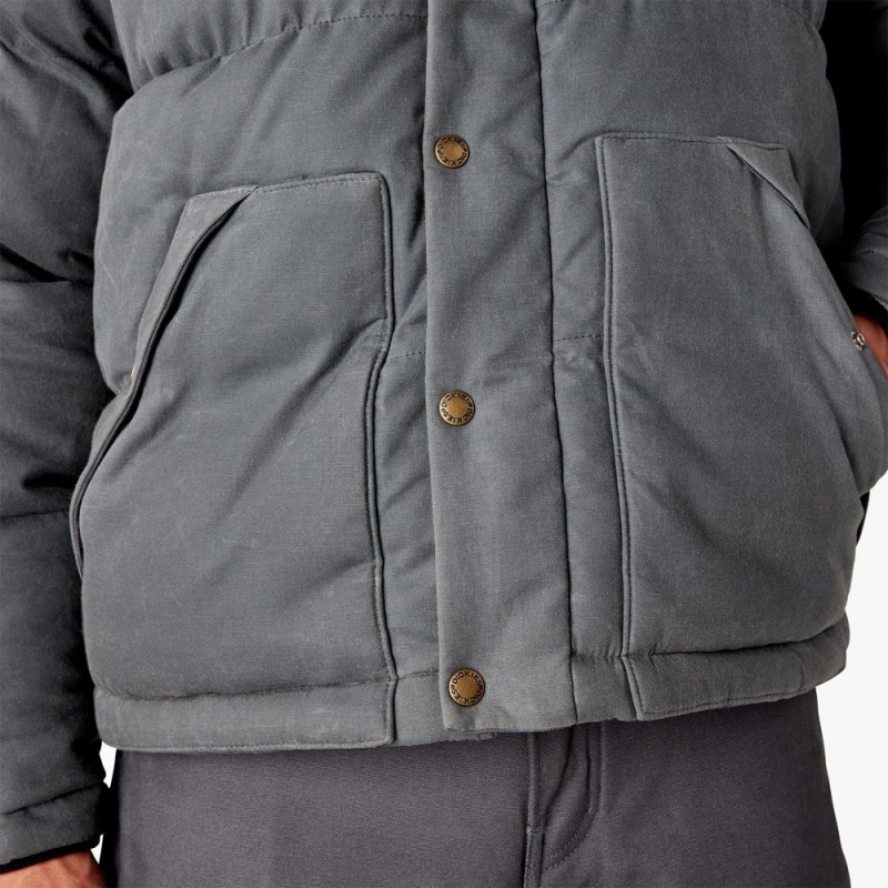 Grey Dickies Lucas Fully Waxed Puffer Men's Jacket | 413-NXVLEI