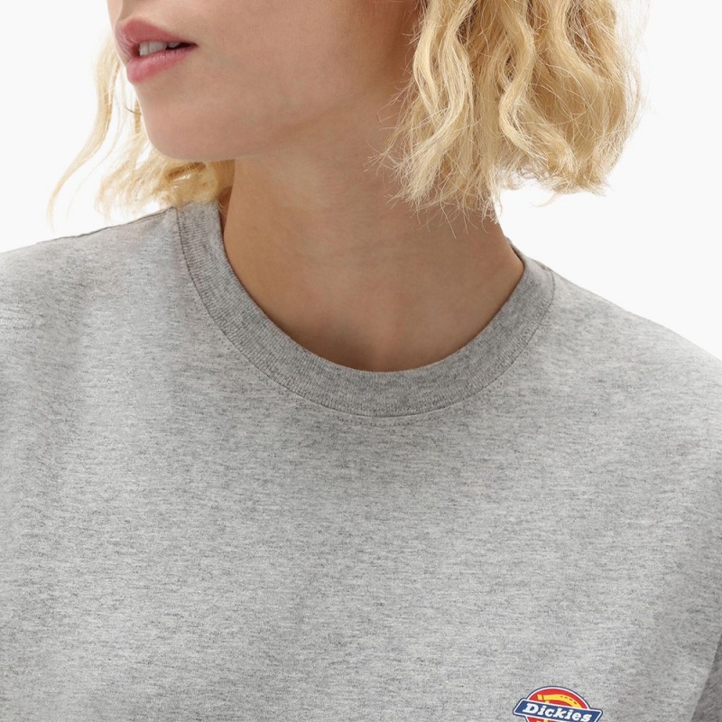 Grey Dickies Mapleton Women's T-Shirt | 324-XAVJEY