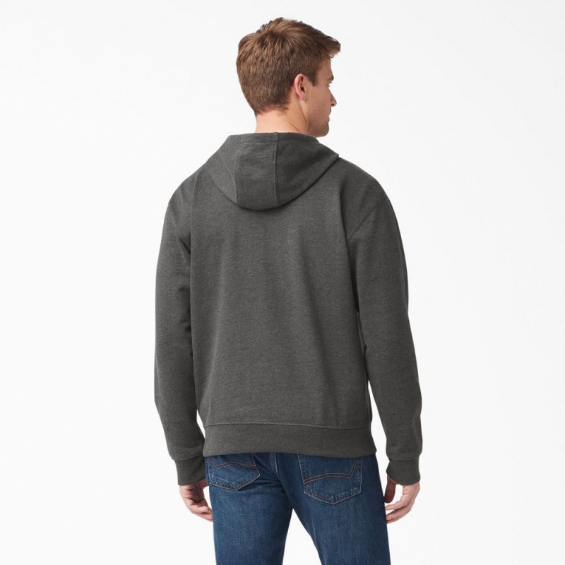 Grey Dickies Midweight Fleece Men's Hoodie | 913-FVOJAU