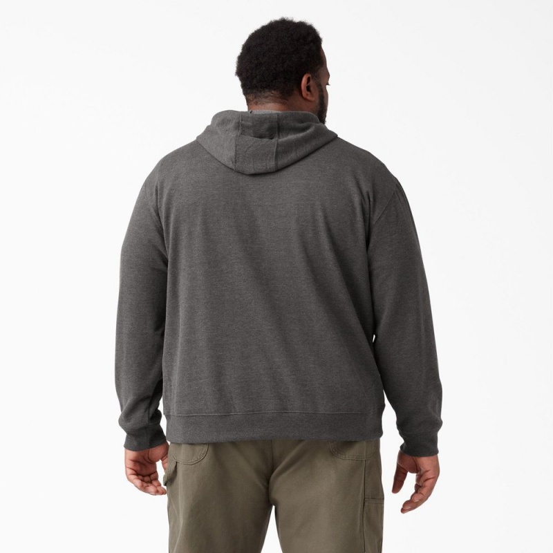 Grey Dickies Midweight Fleece Men's Hoodie | 913-FVOJAU