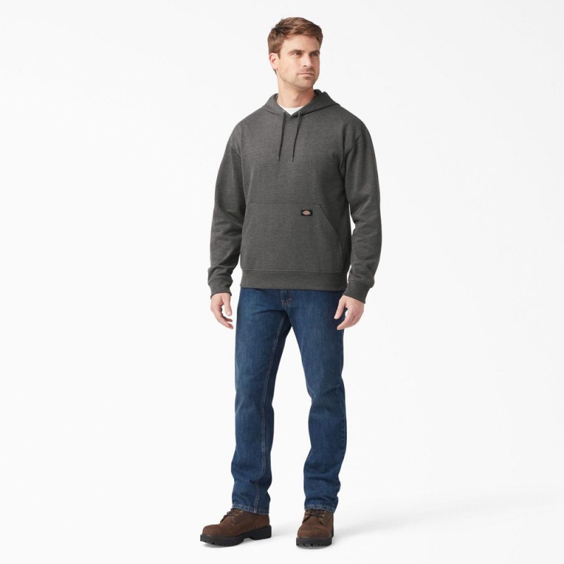 Grey Dickies Midweight Fleece Men's Hoodie | 913-FVOJAU