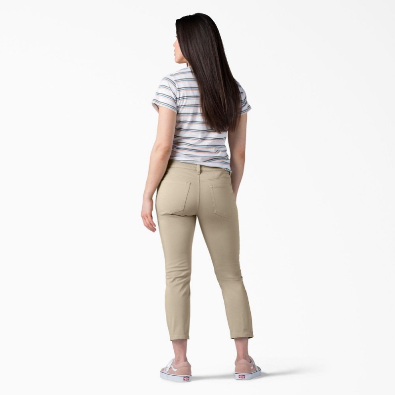 Grey Dickies Perfect Shape Skinny Fit Capri Women's Pants | 103-BNHAJI