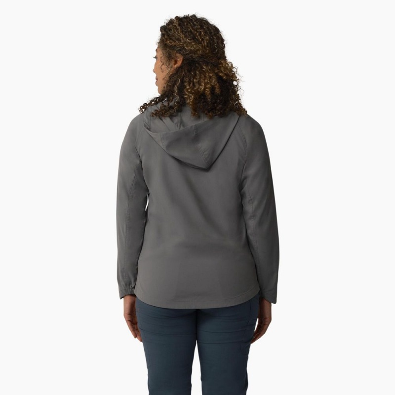 Grey Dickies Performance Hooded Women's Jacket | 603-OWCXSA