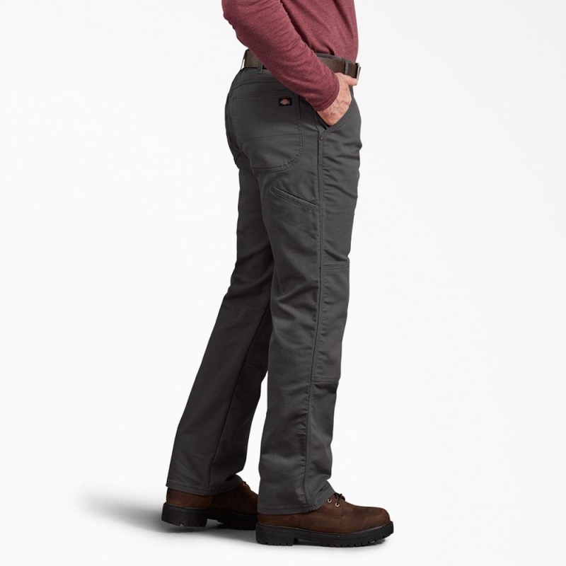 Grey Dickies Regular Fit Duck Double Knee Men's Pants | 107-WNZVGM