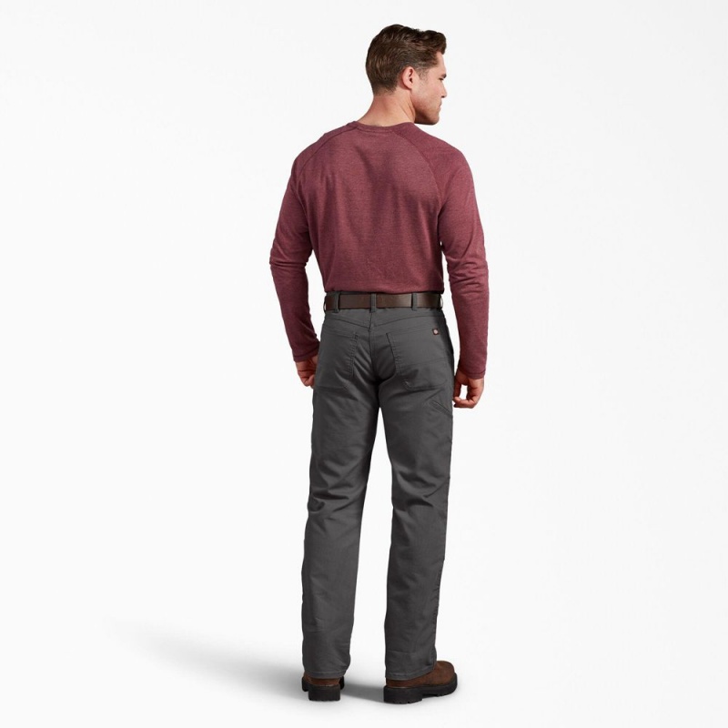 Grey Dickies Regular Fit Duck Double Knee Men's Pants | 107-WNZVGM