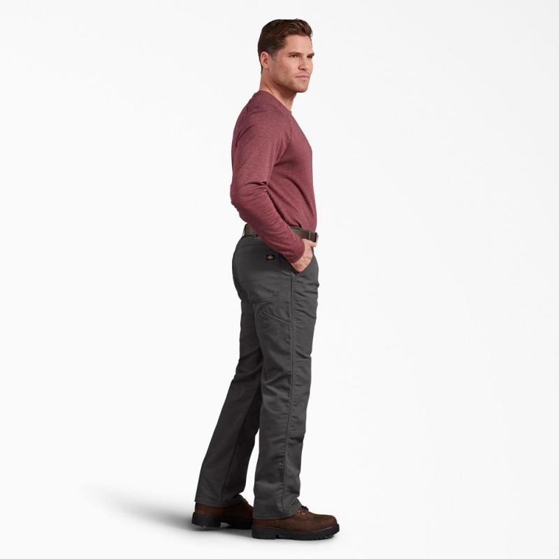 Grey Dickies Regular Fit Duck Double Knee Men's Pants | 107-WNZVGM