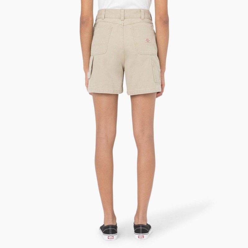 Grey Dickies Regular Fit Duck Women's Shorts | 296-MINBST