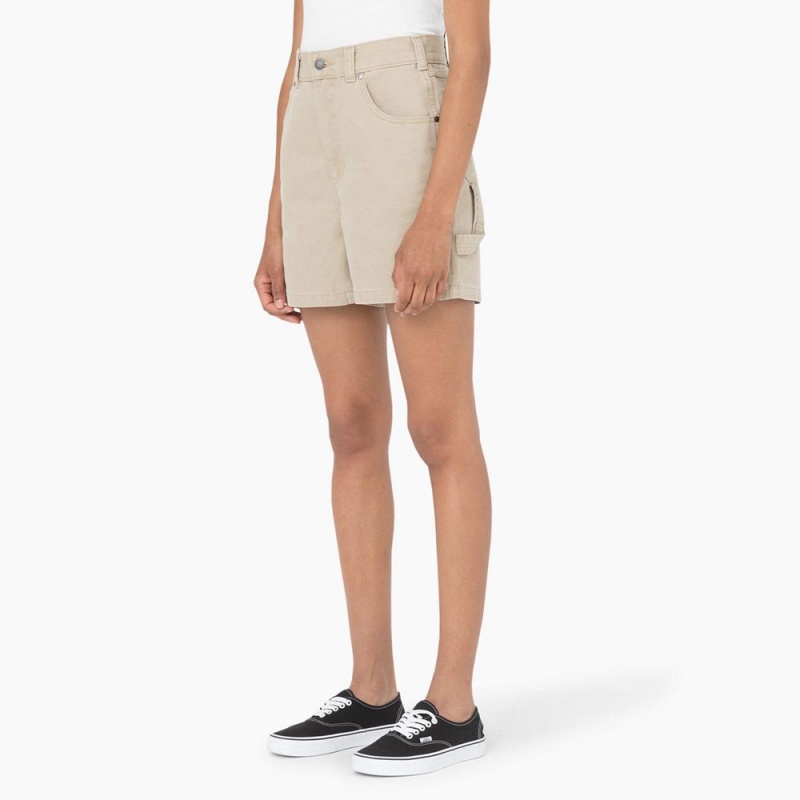 Grey Dickies Regular Fit Duck Women's Shorts | 296-MINBST