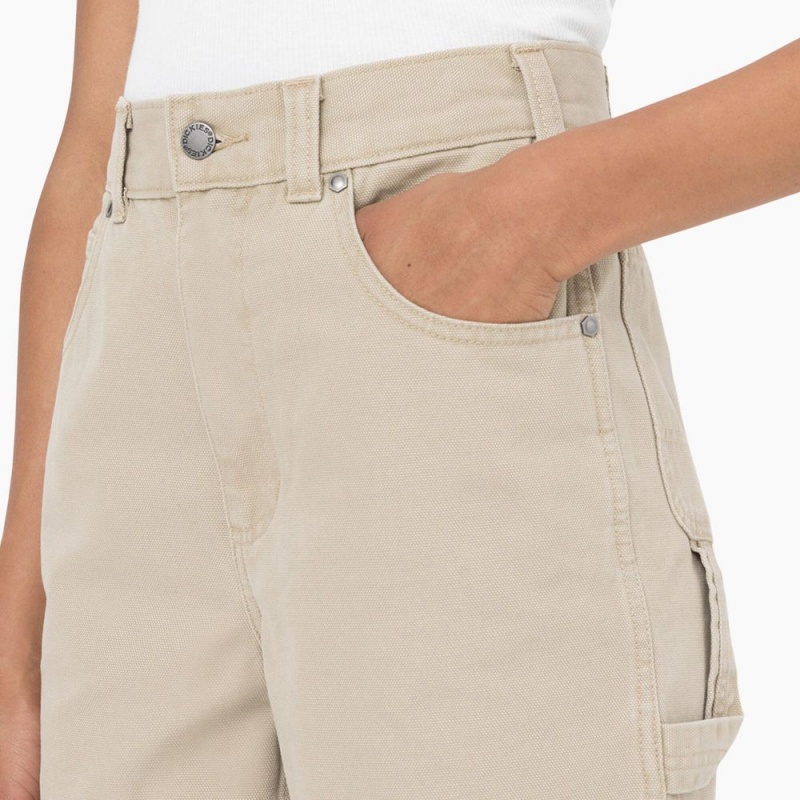 Grey Dickies Regular Fit Duck Women's Shorts | 296-MINBST