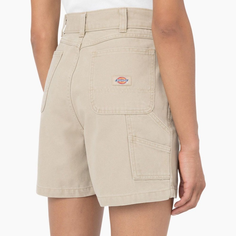 Grey Dickies Regular Fit Duck Women's Shorts | 296-MINBST