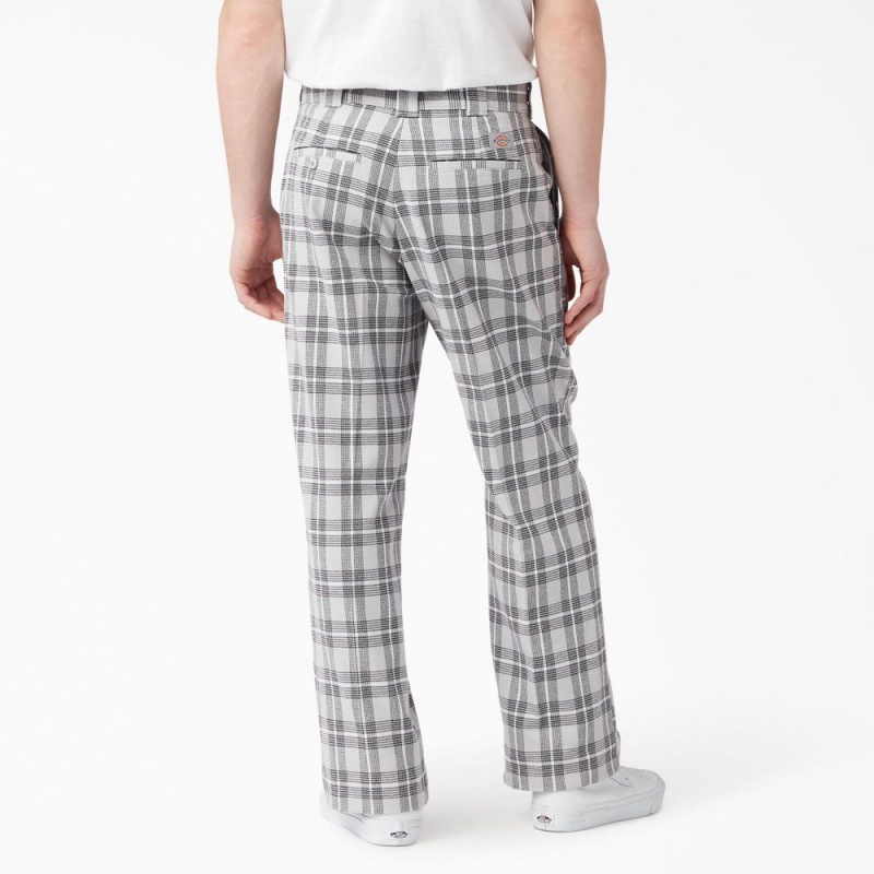 Grey Dickies Regular Fit Plaid Men's Pants | 230-NOGDYT