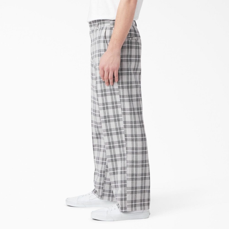 Grey Dickies Regular Fit Plaid Men's Pants | 230-NOGDYT