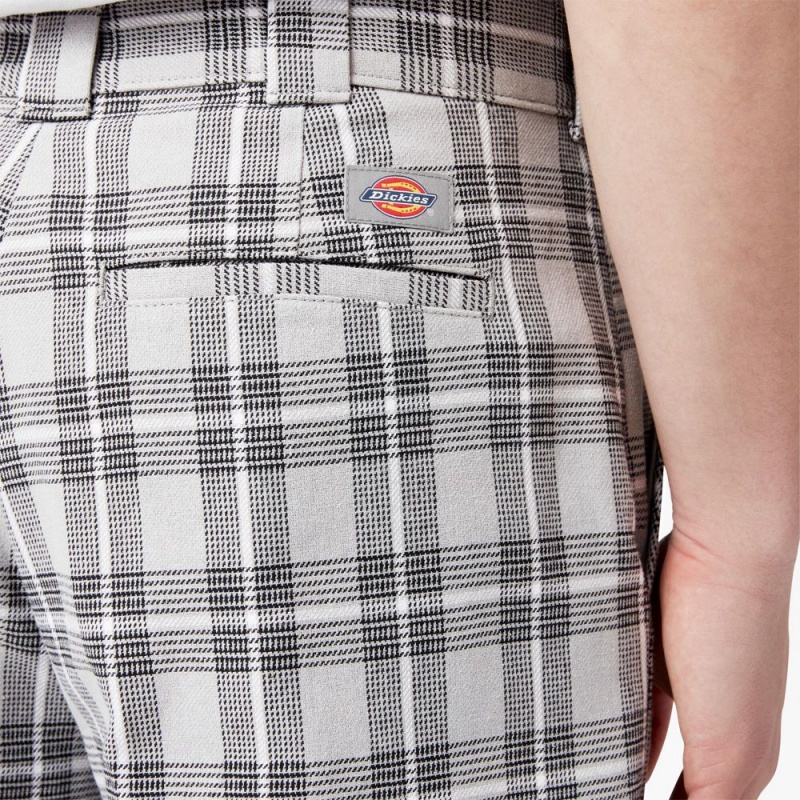 Grey Dickies Regular Fit Plaid Men's Pants | 230-NOGDYT