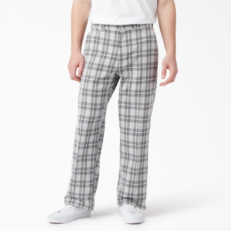 Grey Dickies Regular Fit Plaid Men\'s Pants | 230-NOGDYT