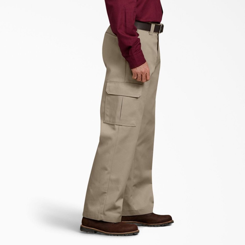 Grey Dickies Relaxed Fit Cargo Men's Work Pants | 071-OQJUBA