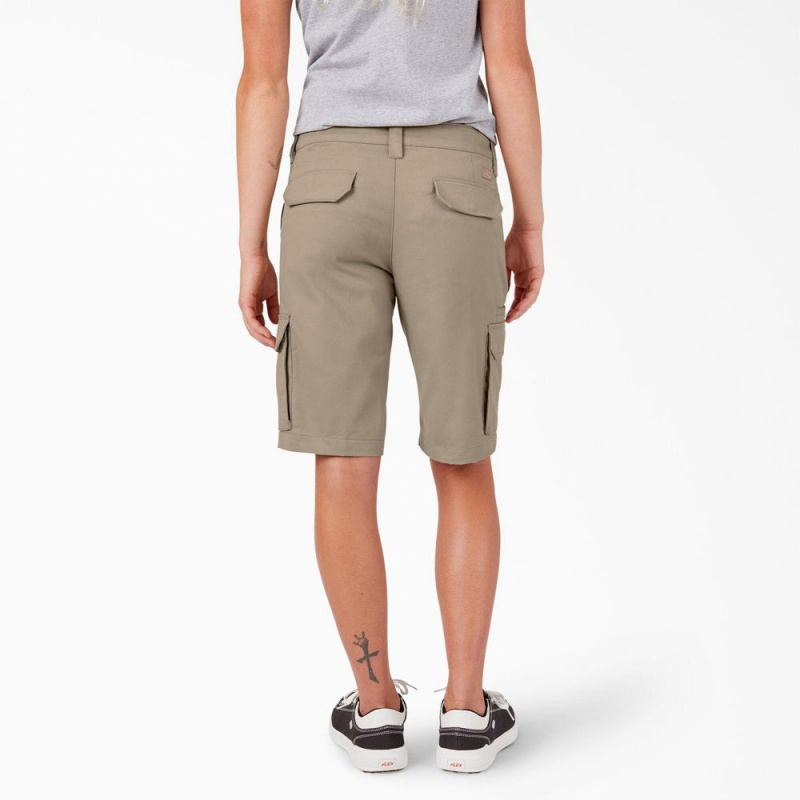 Grey Dickies Relaxed Fit Cargo Women's Shorts | 485-CTLDSN