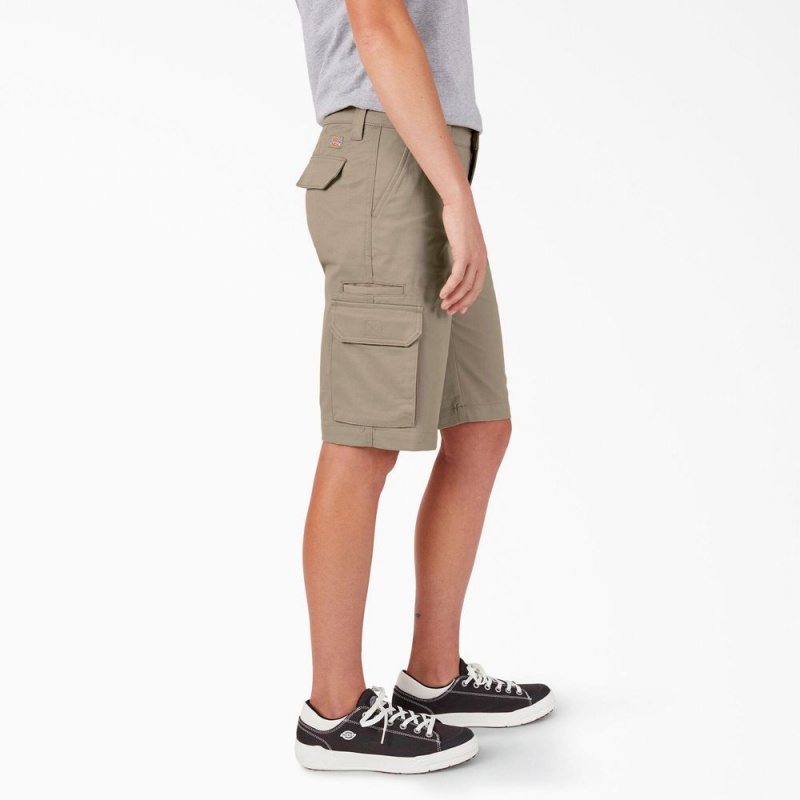 Grey Dickies Relaxed Fit Cargo Women's Shorts | 485-CTLDSN