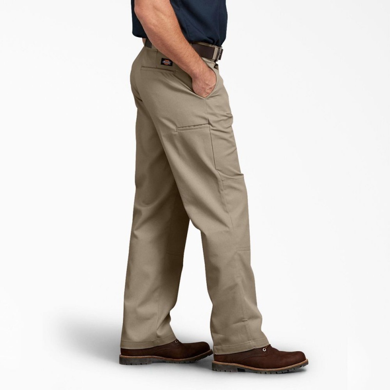 Grey Dickies Relaxed Fit Double Knee Men's Work Pants | 578-CIBMNG