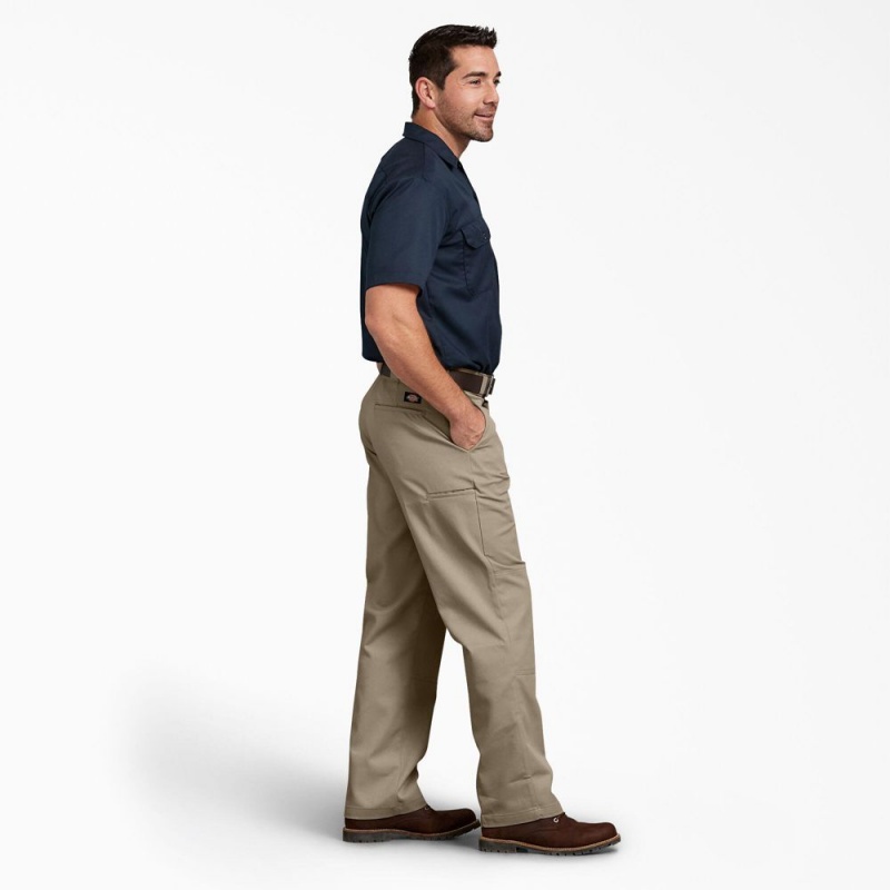 Grey Dickies Relaxed Fit Double Knee Men's Work Pants | 578-CIBMNG