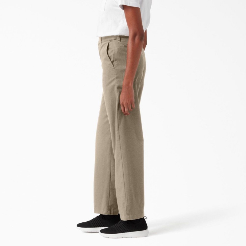 Grey Dickies Relaxed Fit Wide Leg Women's Pants | 036-QTJREC